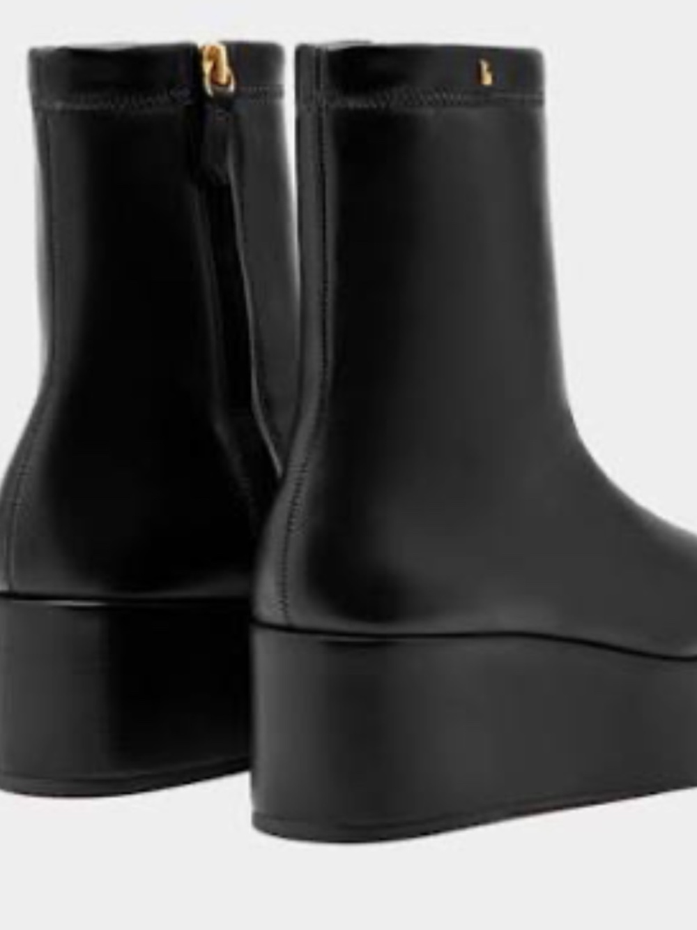 Larroude Dani Platform Boot Black Leather Size 8